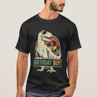 Kids Birthday Boy Dino Rex Dinosaur Boys Matching  T-Shirt