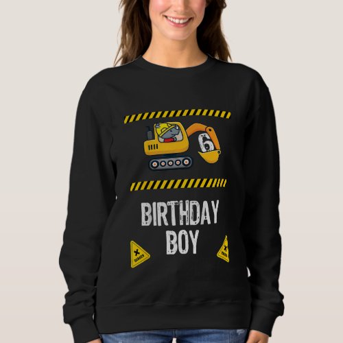 Kids Birthday Boy Kids Construction Truck 6th Birt Sweatshirt