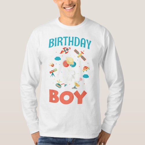 Kids Birthday Boy Solar System Dwarf Planets Astro T_Shirt