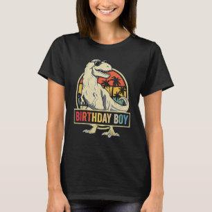 Kids Birthday Boys Dino Rex Dinosaur Boys Matching T-Shirt