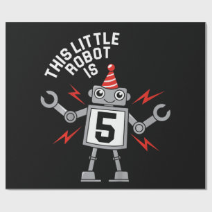 Kids Birthday Boys Robot Robotics Costume Gift Wrapping Paper