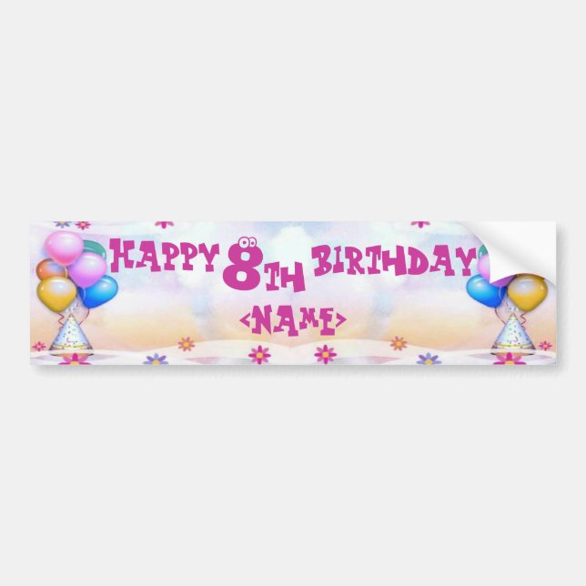 Kids Birthday Bumper Sticker (Front)