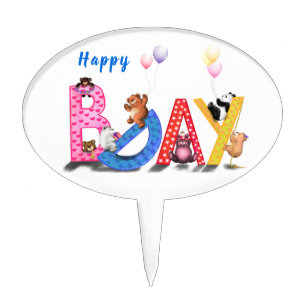 Kids Birthday Cake Topper Happy Bears