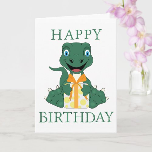 Kids Birthday Card Dinosaur