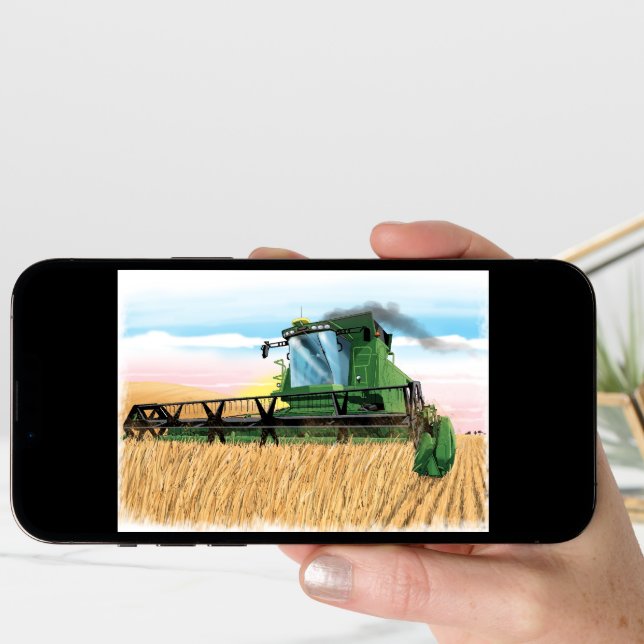 kids birthday card with combine harvester (Front Digital)
