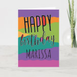 Kids Birthday Card with Name<br><div class="desc">Send a personalized birthday wish with this colorful and stylish kids birthday card.</div>