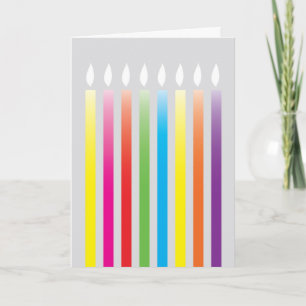 Kid's birthday colorful candles custom card