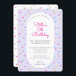 KIDS BIRTHDAY colorful sprinkles border purple Invitation<br><div class="desc">by kat massard >>> www.simplysweetPAPERIE.com <<< A trendy invitation design for a BIRTHDAY PARTY for a trendy teen TIP :: 1. To change/move graphics & fonts and add more text - hit the "customise it" button. - - - - - - - - - - - - - - -...</div>