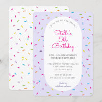 KIDS BIRTHDAY colorful sprinkles border purple