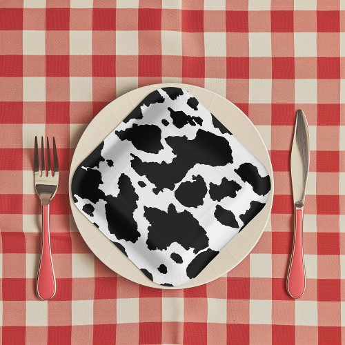 Kids Birthday Cow Hide Print Paper Plates