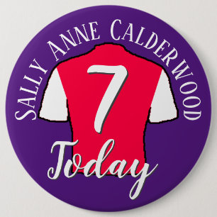 Kid's Birthday Football Badge to Personalise Button
