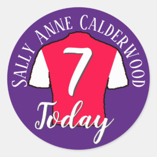 Kids Birthday Football Shirt to Personalise Classic Round Sticker