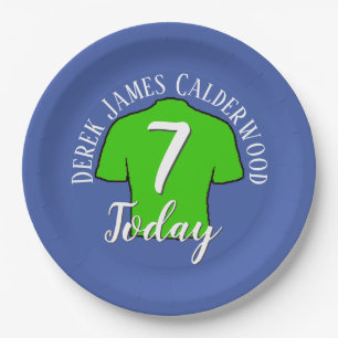 Kids Birthday Football Shirt to Personalise Paper Plates
