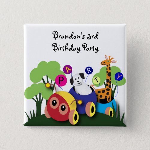 Kids birthday Fun caterpillar train Pinback Button