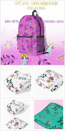 KIDS' BIRTHDAY GIFTS: Funny Mushrooms Pattern