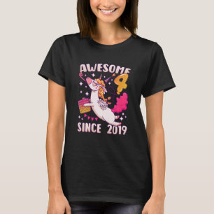 Kids Birthday girl 4 years old, born 2019, Unicorn T-Shirt