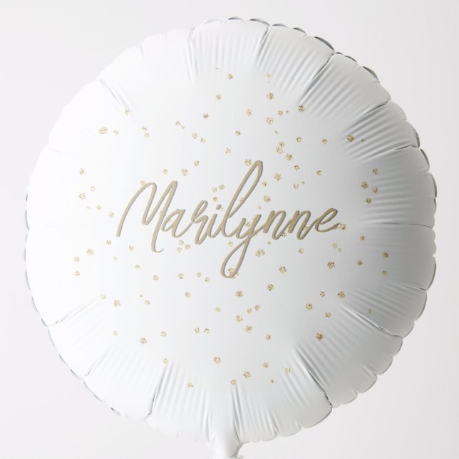 Kid's Birthday Gold Glitter Name Balloon (Front)