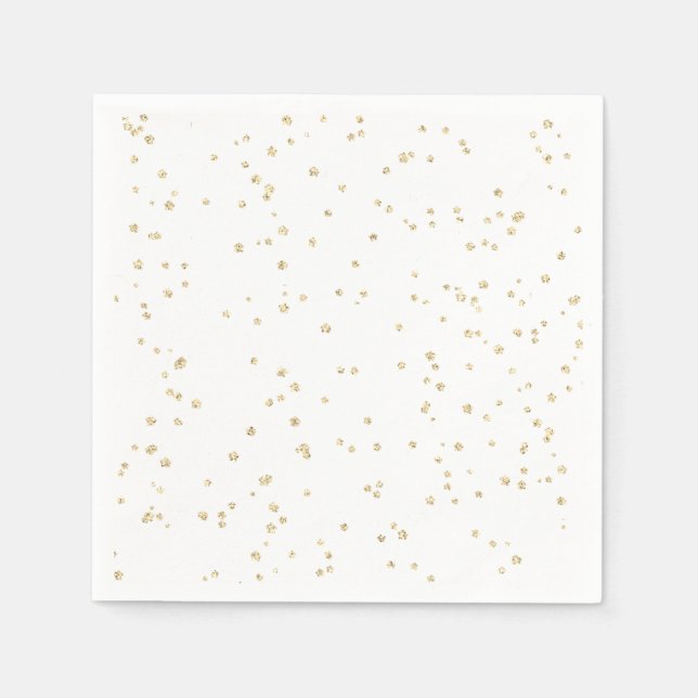 Kid's Birthday Gold Glitter Paper Napkins (Front)