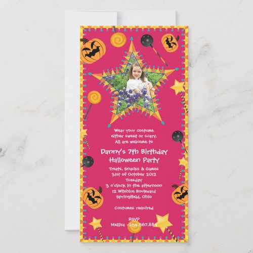 Kids Birthday Halloween Costume Party Invitation