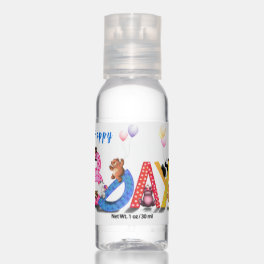 Kids Birthday Hand Sanitizer Happy Bears Party
