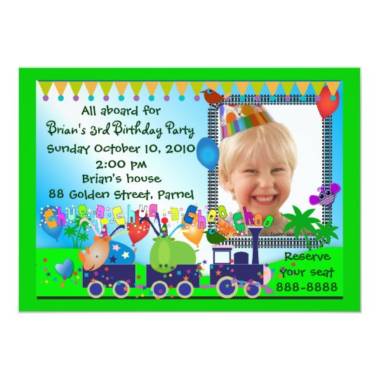 Kids Birthday Invitation 019: Train