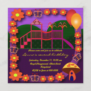 Kids Birthday Invitation: 037: Playground Two Invitation