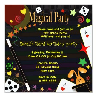 Kids birthday invitation 043 Magical Party