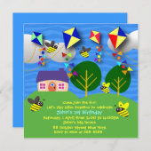 Kid's birthday invitation: 058 Spring Kites Invitation (Front/Back)