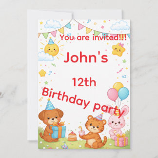 Kids birthday invitation card