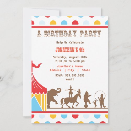 Kids Birthday Invitation _ Circus