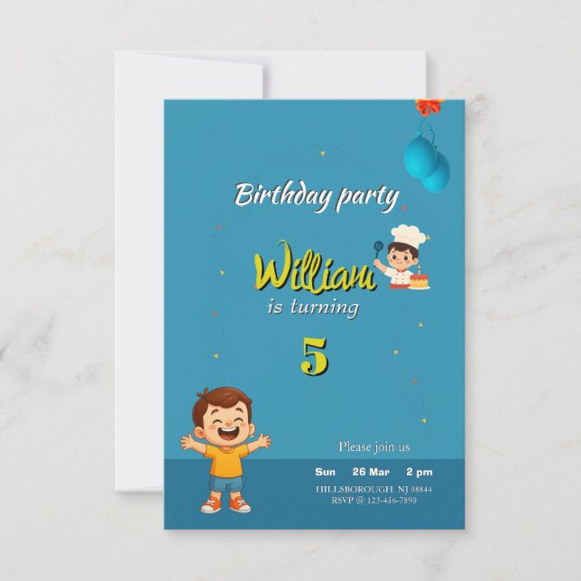 Kids Birthday Invitation | Fun Birthday Party Card (Front)