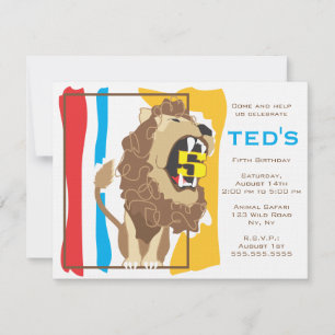 Kids Birthday Invitation - Lion