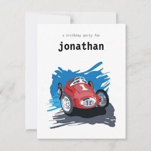 Kids Birthday Invitation - Race Car