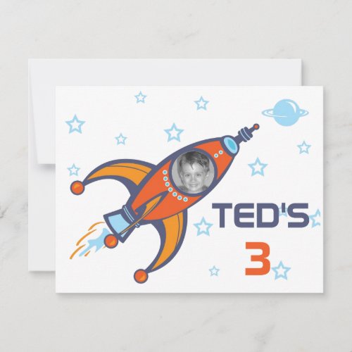 Kids Birthday Invitation - Rocket