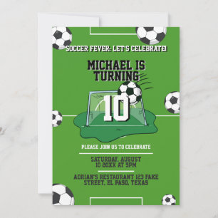 Kids birthday invitation: Soccer fever, QR code Invitation