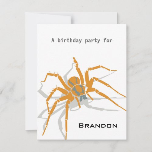 Kids Birthday Invitation - Spiders