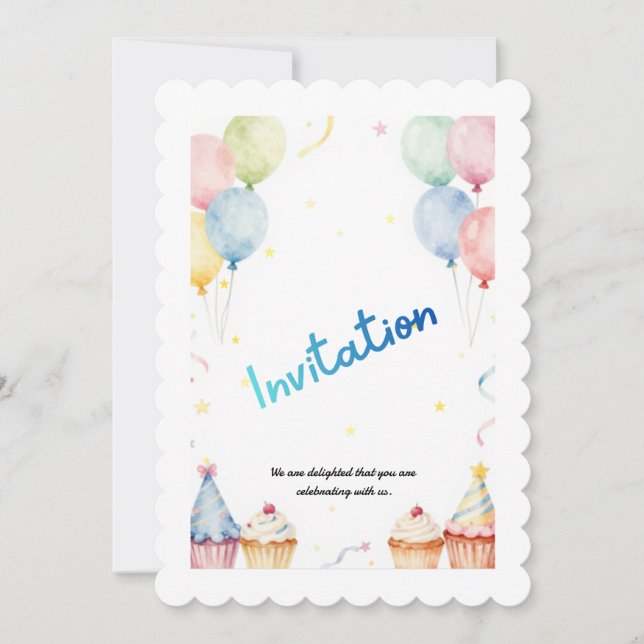 Kids Birthday Invitation Template – Customizable P (Front)