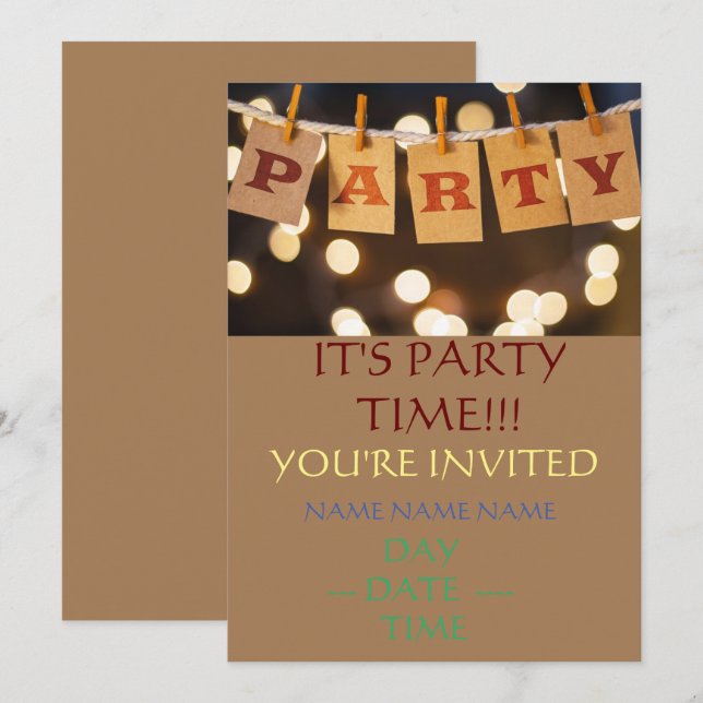 kids birthday invitations ensemble (Front/Back)