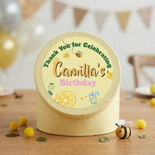 Kids Birthday Lemon Theme Classic Round Sticker