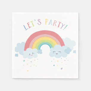 KIDS BIRTHDAY LET'S PARTY pastel colors rainbow Napkins