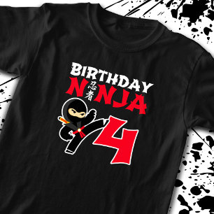 Kids Birthday Ninja - 4 Year Old Party Theme T-Shirt