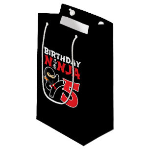 Kids Birthday Ninja - 5 Year Old Party Theme Small Gift Bag