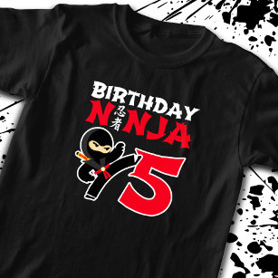 Kids Birthday Ninja - 5 Year Old Party Theme T-Shirt