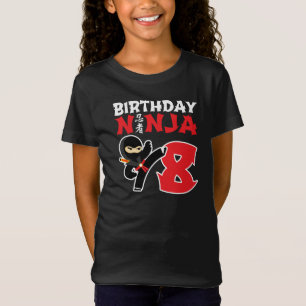 Kids Birthday Ninja - 8 Year Old Party Theme T-Shirt