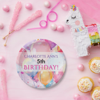 Kids Birthday Party Balloon Favor Supplies Paper Plates