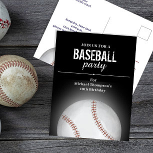Kid's Birthday Party Baseball Custom Postcard