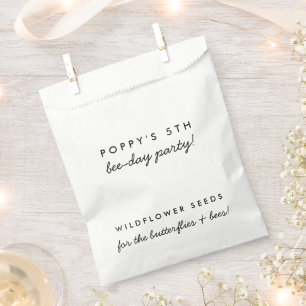 Kids Birthday Party   Bee Wildflower Seeds Favor Bag