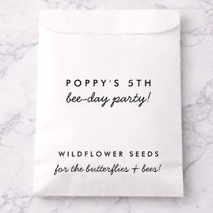 Kids Birthday Party Bee Wildflower Seeds Favor Bag