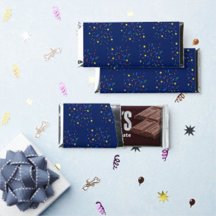 Kid's Birthday Party Blue Confetti Hershey Bar Favors