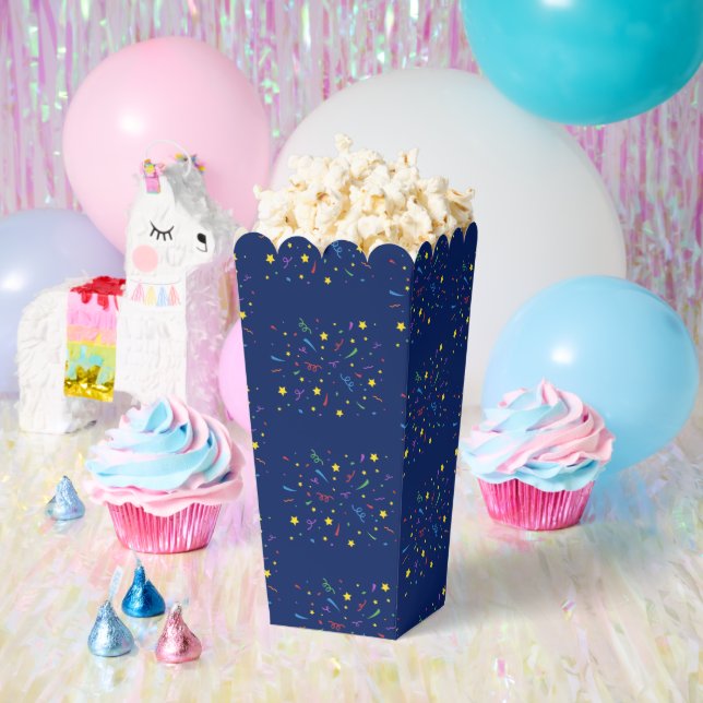 Kid's Birthday Party Blue Confetti Popcorn Boxes (Party)